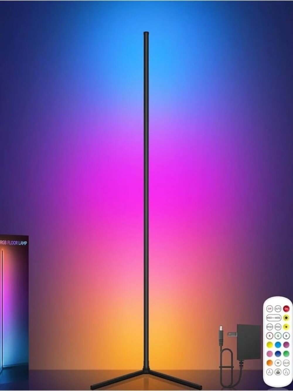Smart Floor Lamp RGB LED Corner Floor Lamp Remote & APP Control Music Sync